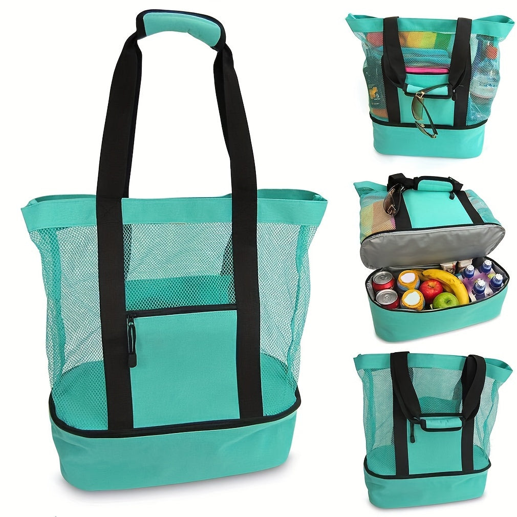 Insulated Mesh Bag Multifunctional Cooler for Outdoor Beach Picnic