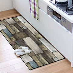 Quick Dry Anti Fatigue Shaggy Wood Print Area Rug, Non Slip Machine Washable