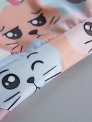 Girls' Colorful Cats Long Sleeve Hooded Sweatshirt Pullovers