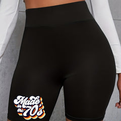 Women's Plus '70s' Print High Rise Bike Shorts