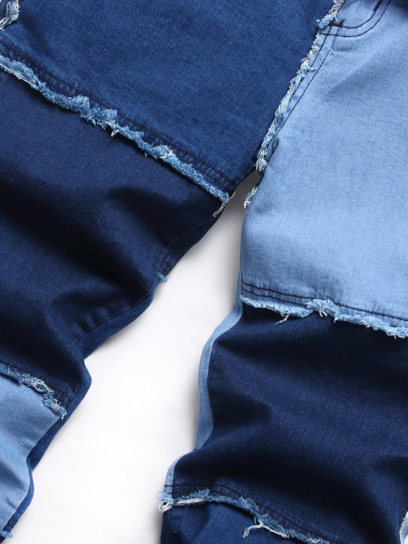 Men's Patchwork Jeans Hip Hop Straight Casual Pants