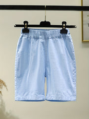 Kids Casual Cotton Linen Sweat Shorts Elastic Waist Thin Summer Shorts