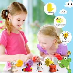 50 Colors Multicolor Air Dry Clay Modeling Clay with Tool Kit Tutorial