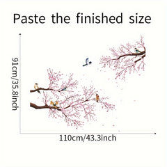 Chinese Plum Wall Stickers Tree Branch Bird Pvc Waterproof Self-Adhesive