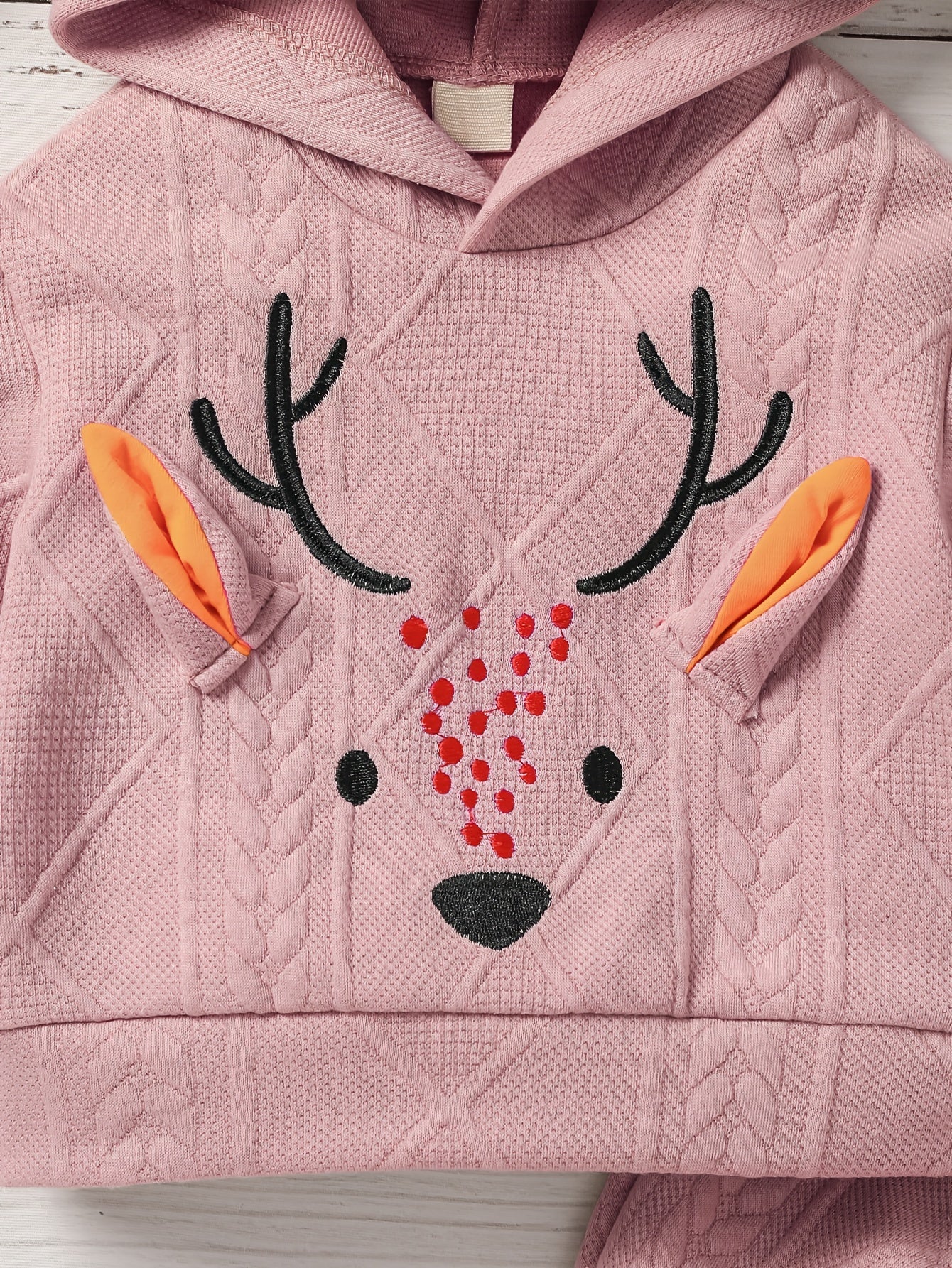 Christmas Baby Deer Hooded Sweatshirt & Pants Creamy