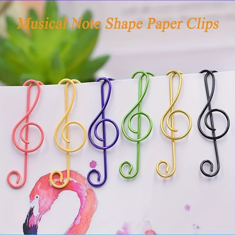 50pcs Musical Notes Metal Paper Clips for Office and School Supplies