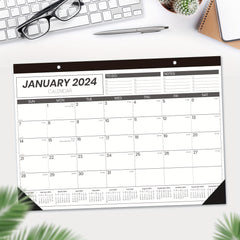 12-Month Wall Calendar 43x30 Twin Wire Binding Thick Paper Julian Dates