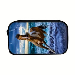 3D Horse Pencil Bag Student Stationery Men Women Office Storage