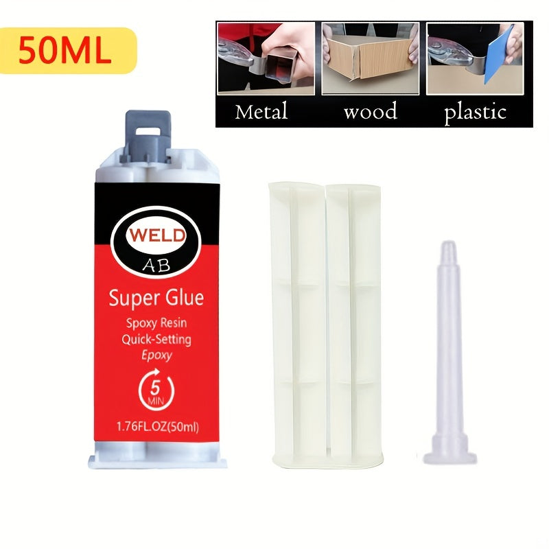 50ML AB Glue 5 Minute Epoxy Strong Adhesive Metal Ceramics Plastic