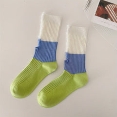 Colorblock Socks Comfortable Breathable Women's Stockings