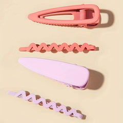 12pcs Cream Hair Clips Set for Baby Girls, Hollow Out Bangs Clip