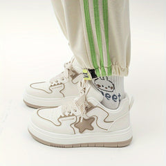 Women's Star Graphic Leisure Skate Shoes High Lace Up Sneakers