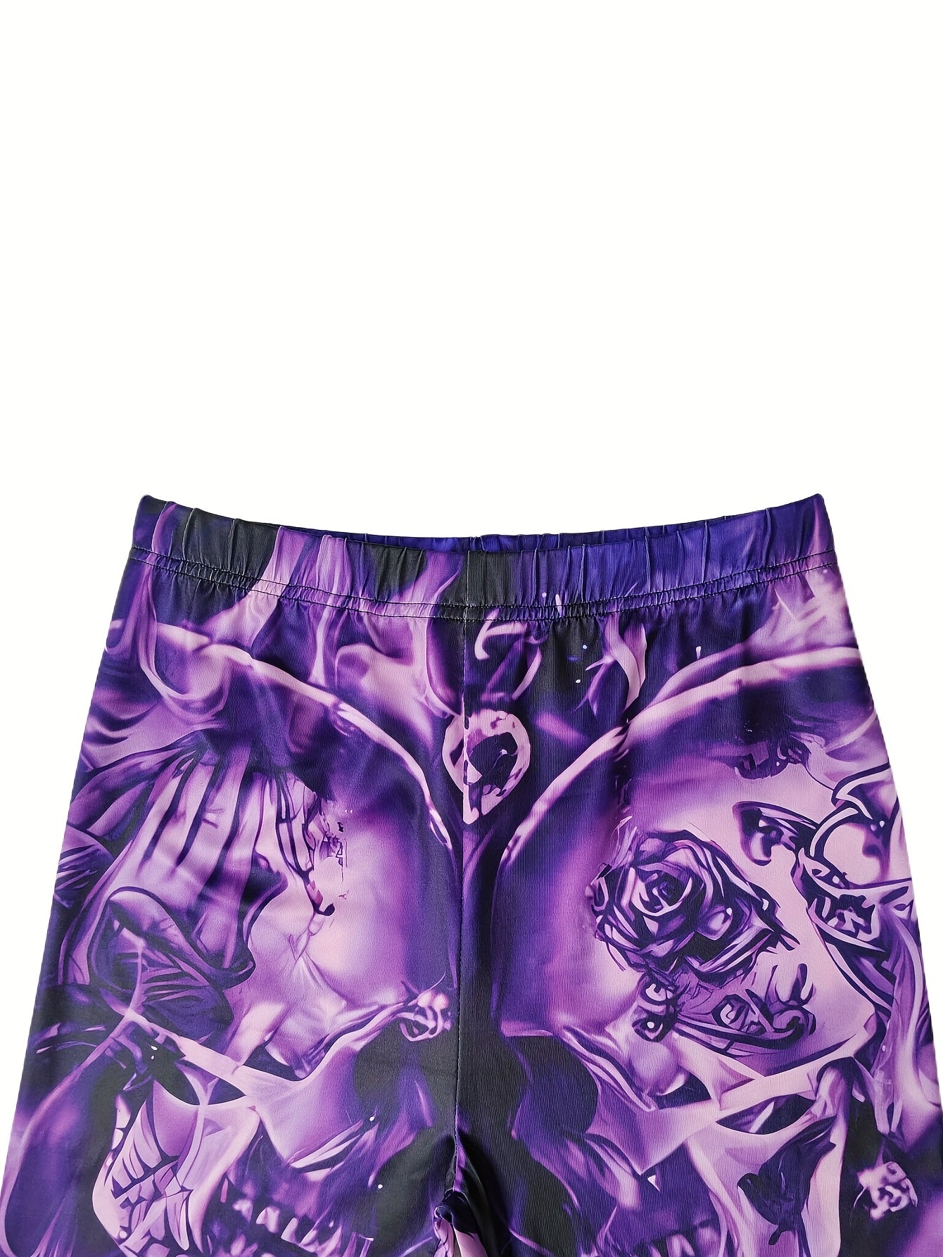Skull Print Skinny Leggings Vintage Retro Stretchy Leggings