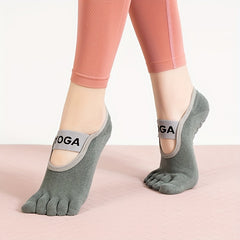 Women's Five Toe Yoga Socks Non-slip Pilates Fitness Socks