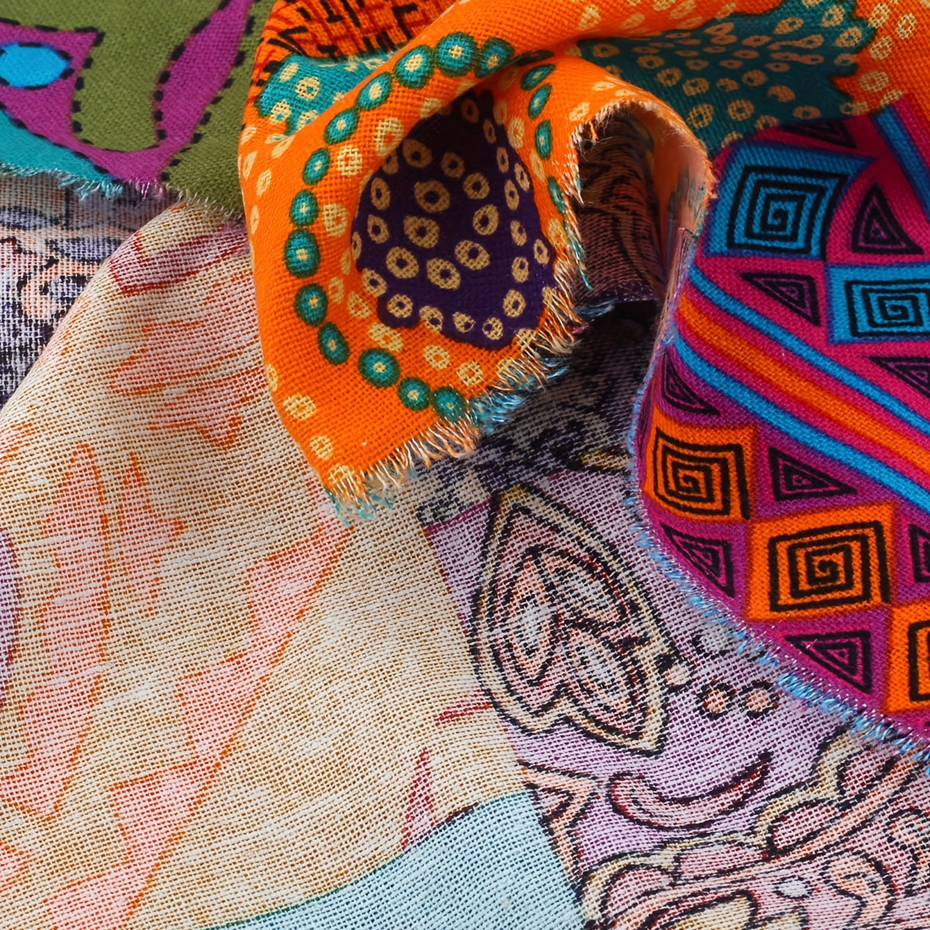 Irregular Print Cotton Linen Fabric for DIY Sewing