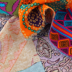Irregular Print Cotton Linen Fabric for DIY Sewing