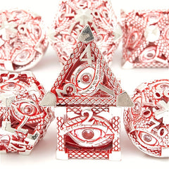 7pcs Hollow Metal Magic Eye Dice Set for Table Games
