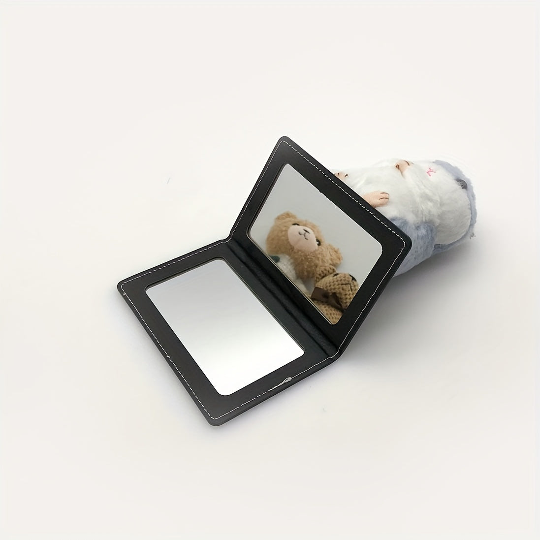 PU Leather Makeup Mirror Double sided Portable Folding Mirror