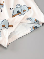 Cartoon Animal Pajama Short Set Women's Sleepwear