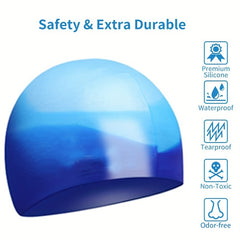 Soft Elastic Silicone Swimming Cap Waterproof for Bathing Pool