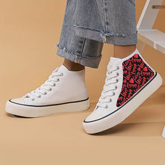 Girl's Love Heart High Top Skate Shoes