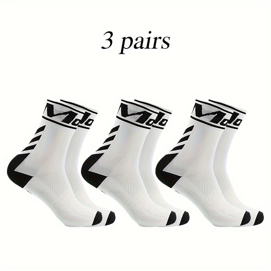 Men's Mid Crew Sport Socks, Breathable & Comfy, 3 Pairs