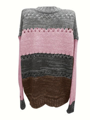 Colorblock V Neck Sweater