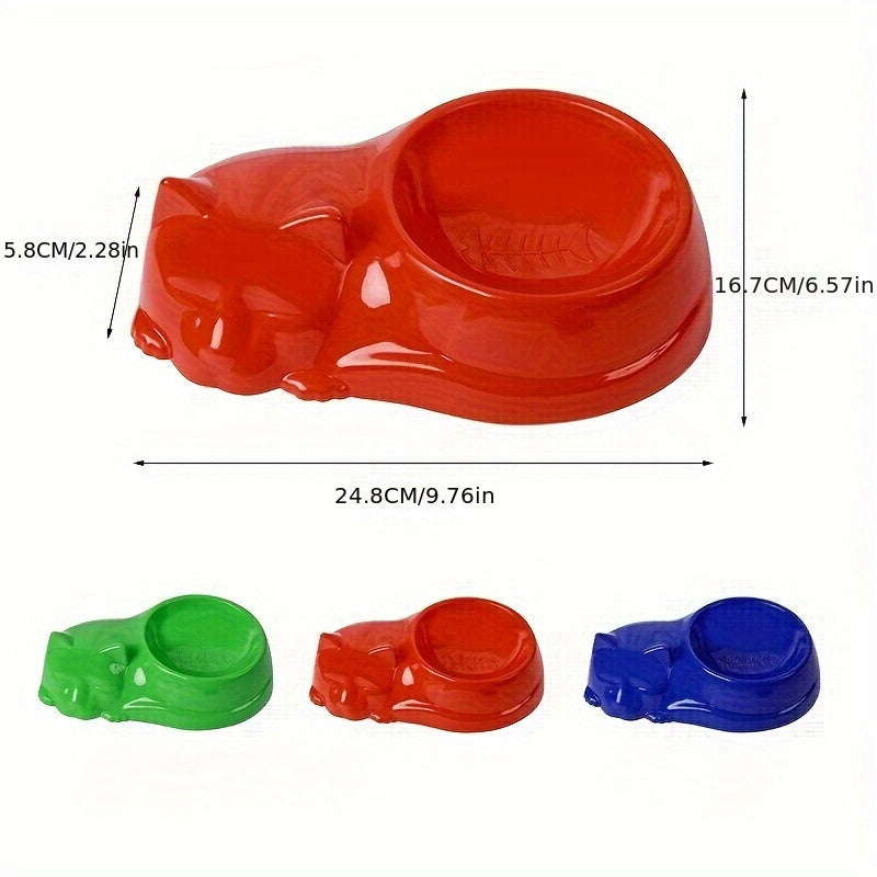 Fishbone Pattern Cat Bowl Anti-upset Pet Food Bowl Single Dog Food Bowl