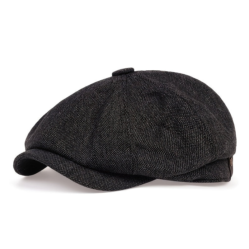 Men's Plaid Newsboy Hat Sunscreen Beret for Outdoor Use