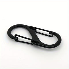 10pcs Stainless Steel S Type Carabiner With Lock Keychain Hook Camping Key Lock