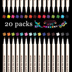 20 Metallic Marker Pens for DIY Craft Projects