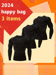 Men's Compression Long Sleeve Athletic Baselayer Undershirt for Cold Weather