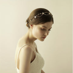 Double Layer Faux Pearl Rhinestone Head Piece Bridal Hair Accessories