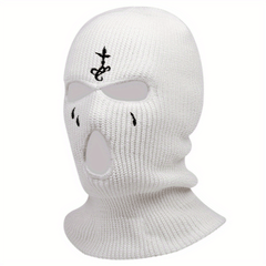 Gothic Embroidery Balaclava Unisex Ski Mask Elastic Knit Hat