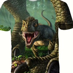Kid's Dinosaur Graphic T-shirt 3D Print Short Sleeve Tee for Summer