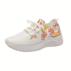 Flower & Butterfly Pattern Woven Shoes Lightweight Slip On