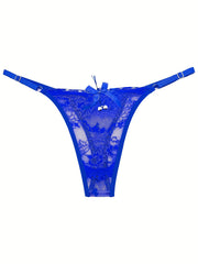 Floral Lace Thongs Bell Decor Panties