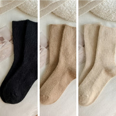 3 Pairs Thick Winter Socks Warm Knit Crew Length Women's Stockings