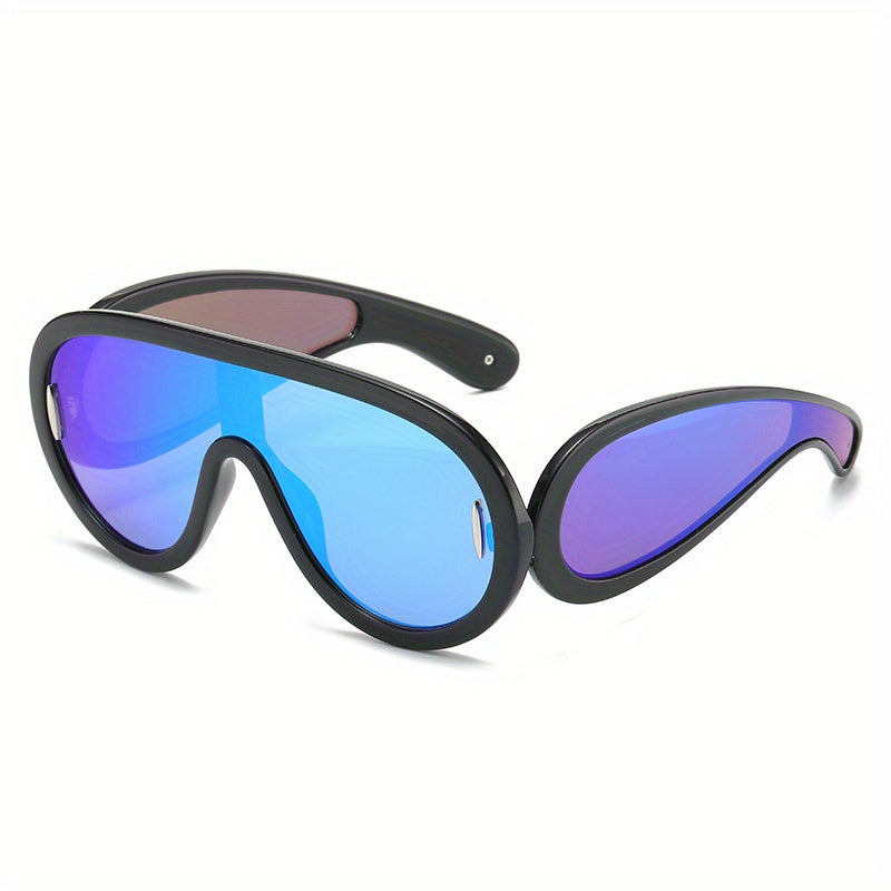 Men's Futuristic Punk Hip hop Large Frame Sunglasses