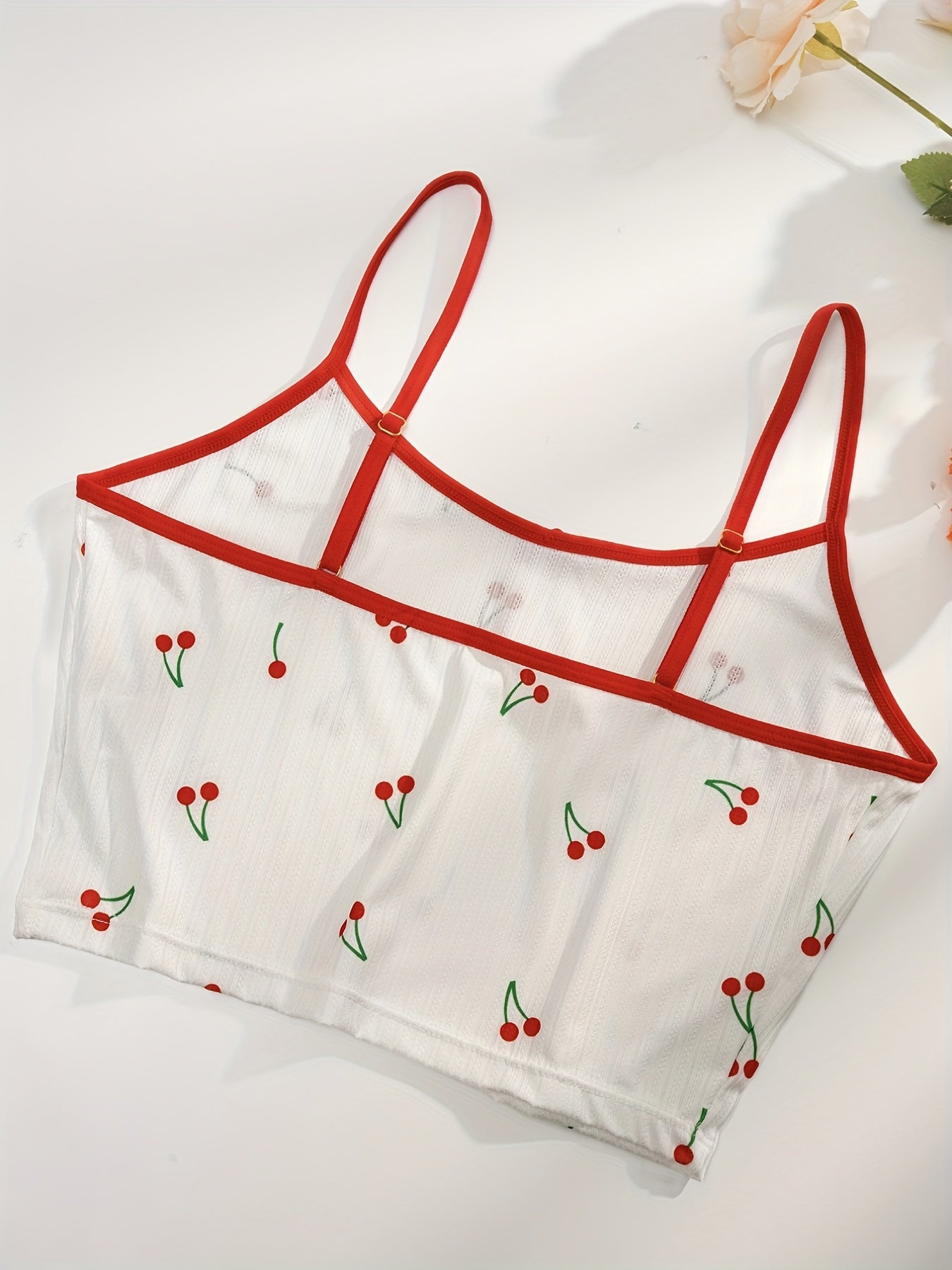 Cherry Print Pajama Set Cami Top & Shorts