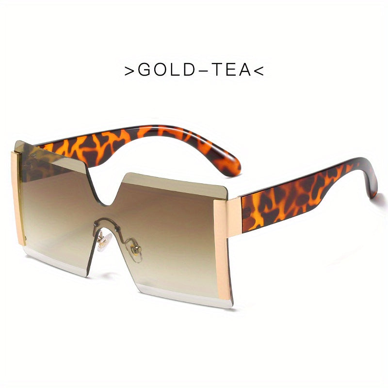 Oversized Gradient Rimless Sunglasses UV400