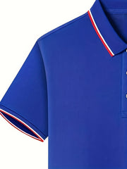 Men's Heart & Wing Polo Shirt Short Sleeve Button Up Breathable Summer Tee