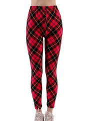 Women Camo Workout Leggings Plaid Skinny Adventure Leggings
