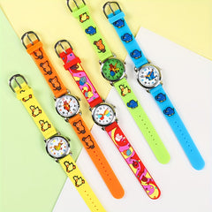 Boys' Elephant Quartz Watch 3D Animal Print Strap Pointer Display