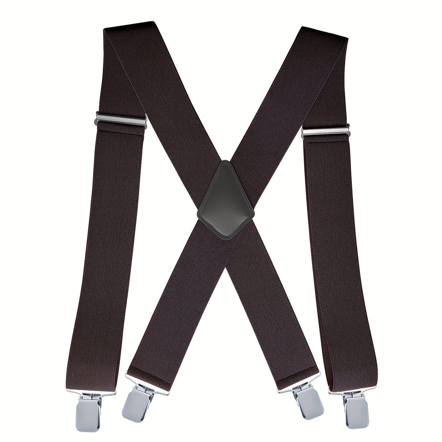 Men's X-Shaped Adjustable Suspenders with Four Clips - 4 Colors