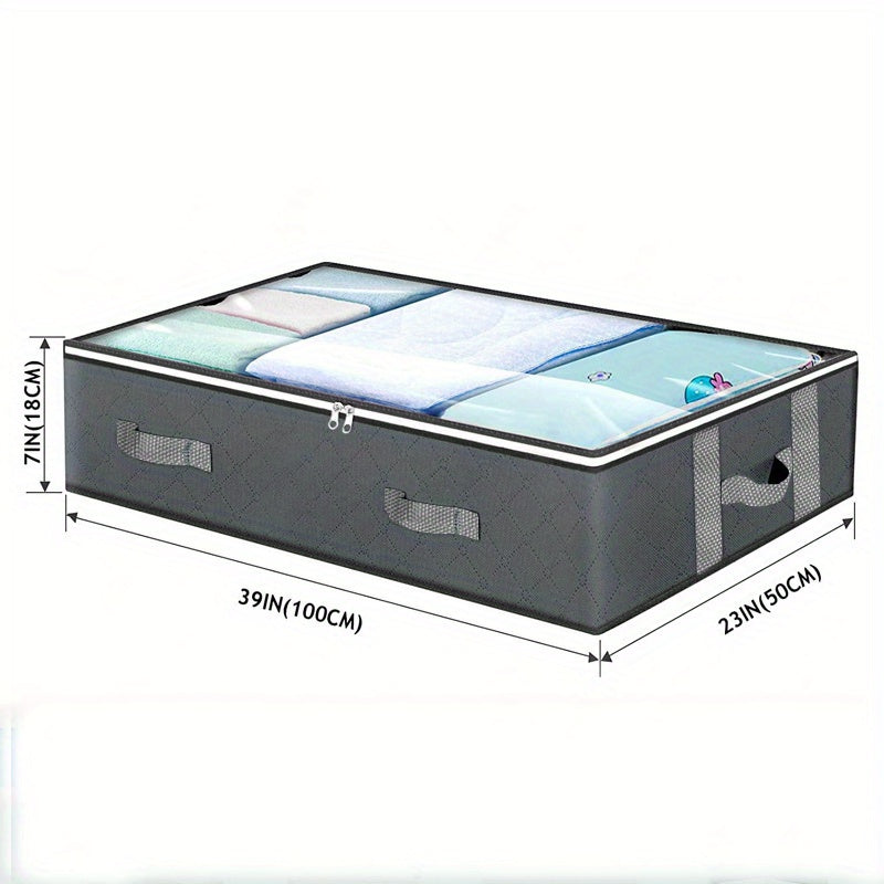 Underbed Clothes Quilt Organizer Non-woven Clear Storage