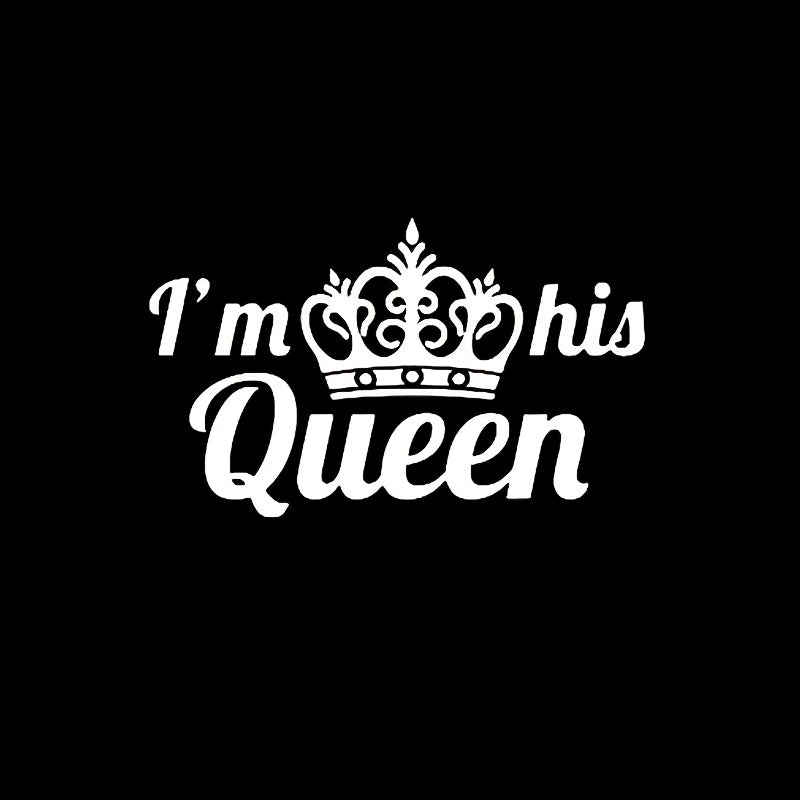 Crown Letter I'm His Queen Pattern Iron on Sticker