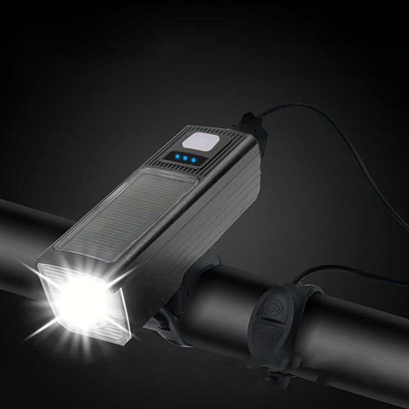 Solar Bike Lights Horn USB Charging Headlights