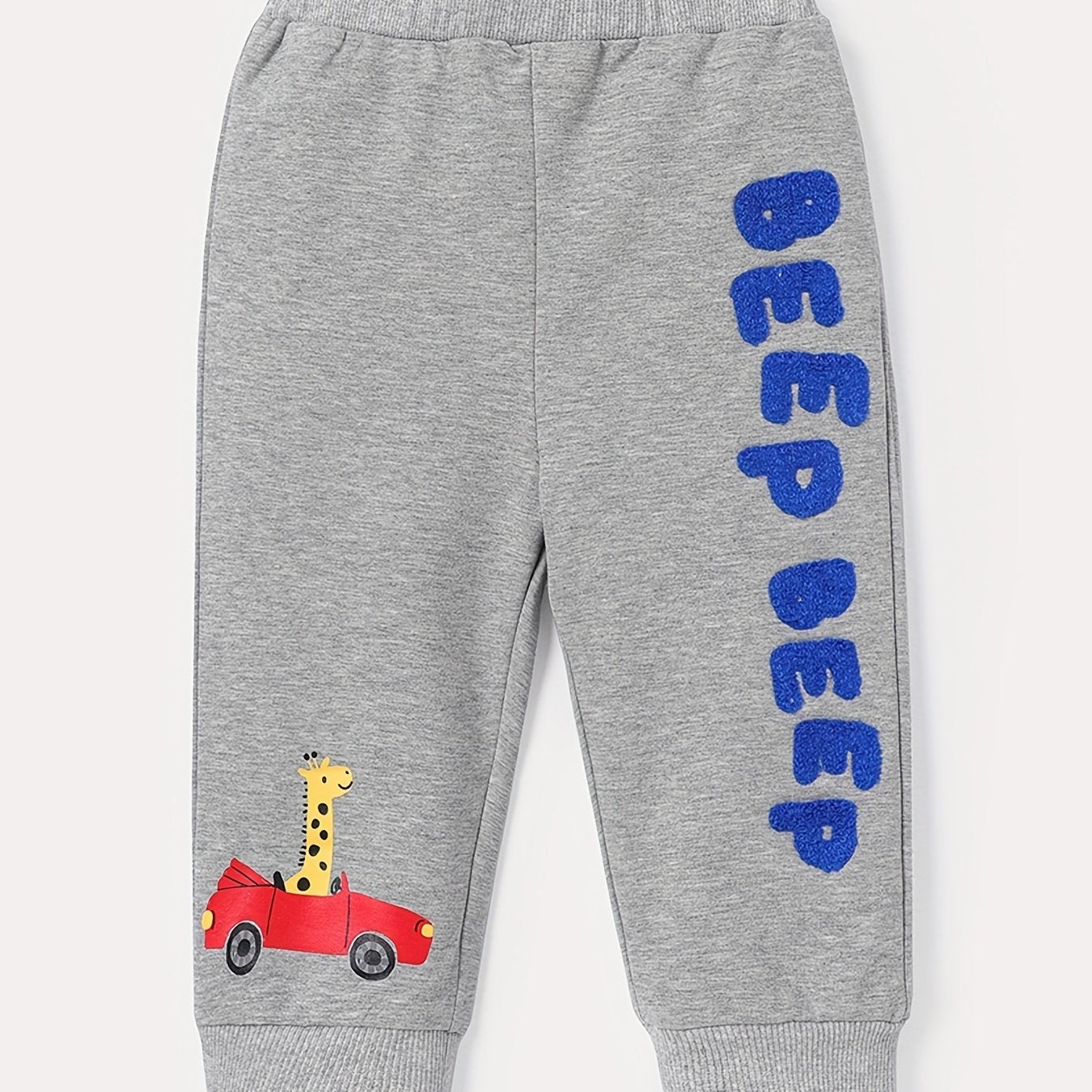 Baby Boys Letter Embroidered Sweatpants Animals Graphic Pants