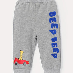 Baby Boys Letter Embroidered Sweatpants Animals Graphic Pants